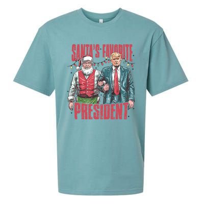 Retro SantaS Favorite President Trump Christmas Santa Trump Gift Sueded Cloud Jersey T-Shirt