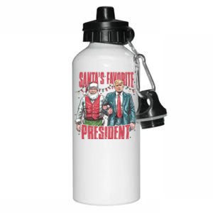 Retro SantaS Favorite President Trump Christmas Santa Trump Gift Aluminum Water Bottle