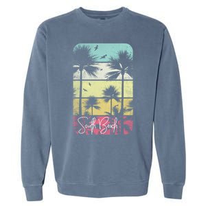 Retro South Florida Beach Miami Mom Dad Grandpa Gift Gift Garment-Dyed Sweatshirt