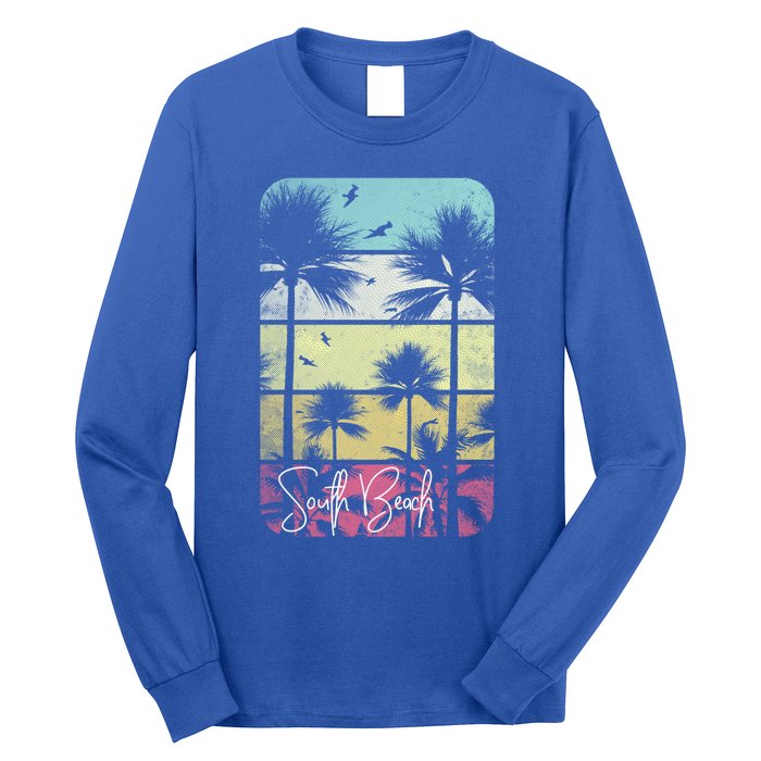 Retro South Florida Beach Miami Mom Dad Grandpa Gift Gift Long Sleeve Shirt