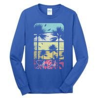 Retro South Florida Beach Miami Mom Dad Grandpa Gift Gift Tall Long Sleeve T-Shirt