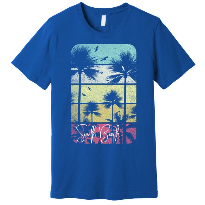 Retro South Florida Beach Miami Mom Dad Grandpa Gift Gift Premium T-Shirt