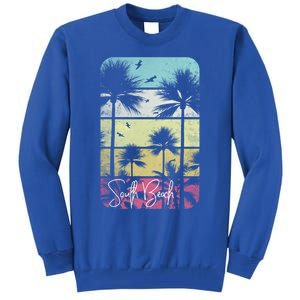 Retro South Florida Beach Miami Mom Dad Grandpa Gift Gift Tall Sweatshirt