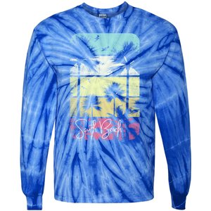 Retro South Florida Beach Miami Mom Dad Grandpa Gift Gift Tie-Dye Long Sleeve Shirt