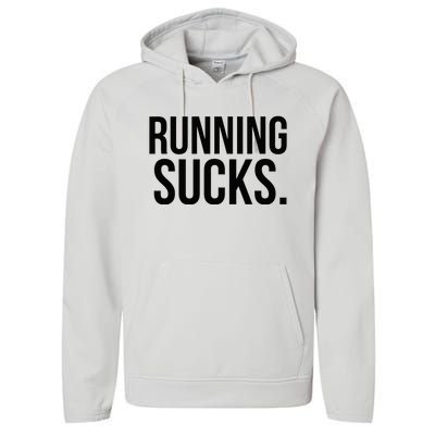 Running Sucks Funny Gym or Workout Performance Fleece Hoodie