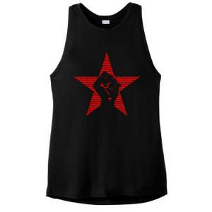 Ratm Star Fist Funny Ladies PosiCharge Tri-Blend Wicking Tank