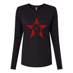 Ratm Star Fist Funny Womens Cotton Relaxed Long Sleeve T-Shirt