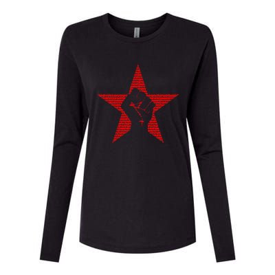 Ratm Star Fist Funny Womens Cotton Relaxed Long Sleeve T-Shirt