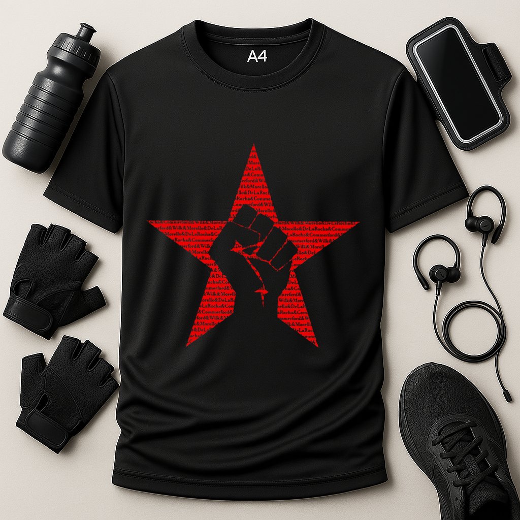 Ratm Star Fist Funny Cooling Performance Crew T-Shirt