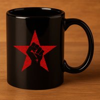 Ratm Star Fist Funny 11oz C Handle Ceramic Mug