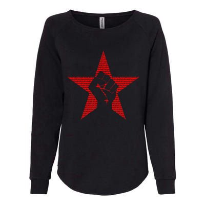 Ratm Star Fist Funny Womens California Wash Sweatshirt