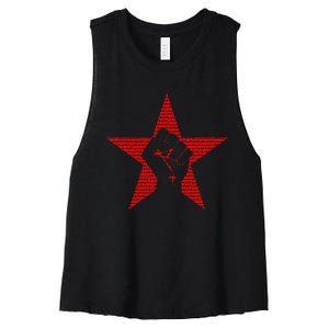 Ratm Star Fist Funny Women's Racerback Cropped Tank