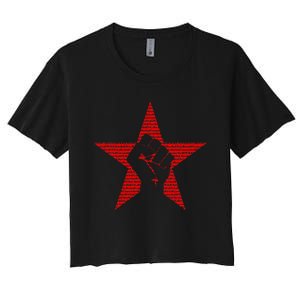 Ratm Star Fist Funny Women's Crop Top Tee