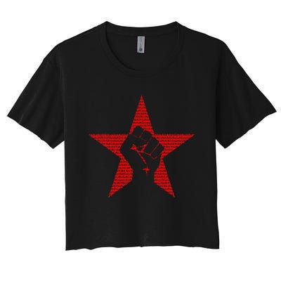 Ratm Star Fist Funny Women's Crop Top Tee