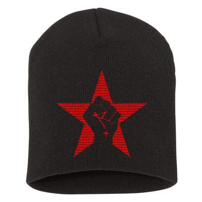 Ratm Star Fist Funny Short Acrylic Beanie