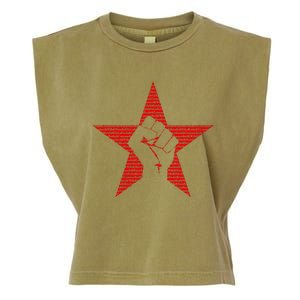 Ratm Star Fist Funny Garment-Dyed Women's Muscle Tee