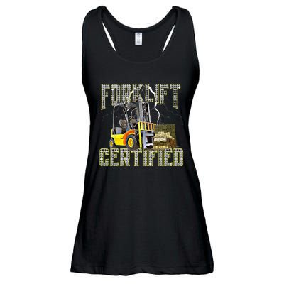 Retro Style Funny Forklift Operator Forklift Certified Ladies Essential Flowy Tank