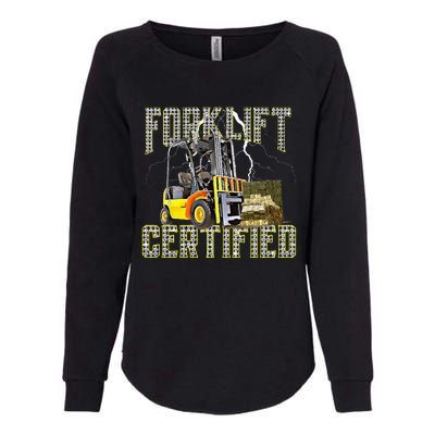 Retro Style Funny Forklift Operator Forklift Certified Womens California Wash Sweatshirt