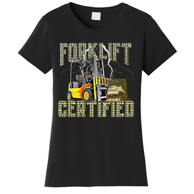 Retro Style Funny Forklift Operator Forklift Certified Women's T-Shirt