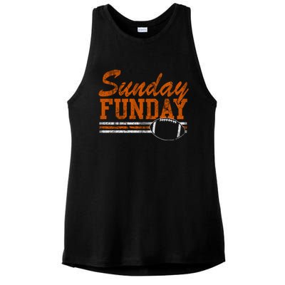 Retro Sunday Funday Football Fan Gift Ladies PosiCharge Tri-Blend Wicking Tank