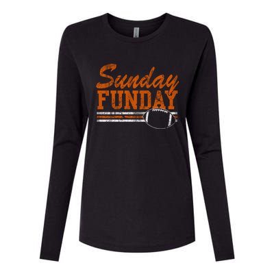 Retro Sunday Funday Football Fan Gift Womens Cotton Relaxed Long Sleeve T-Shirt