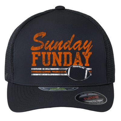 Retro Sunday Funday Football Fan Gift Flexfit Unipanel Trucker Cap