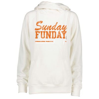 Retro Sunday Funday Football Fan Gift Womens Funnel Neck Pullover Hood