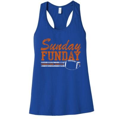 Retro Sunday Funday Football Fan Gift Women's Racerback Tank