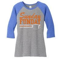 Retro Sunday Funday Football Fan Gift Women's Tri-Blend 3/4-Sleeve Raglan Shirt