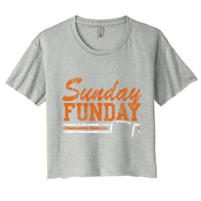 Retro Sunday Funday Football Fan Gift Women's Crop Top Tee