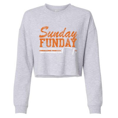 Retro Sunday Funday Football Fan Gift Cropped Pullover Crew