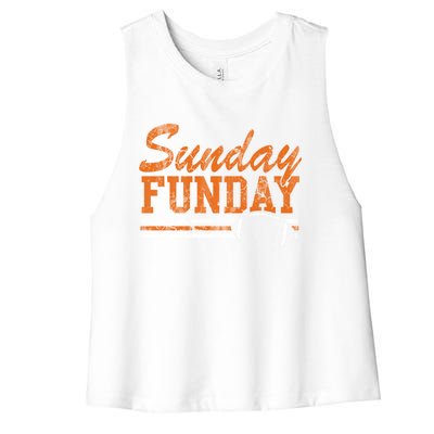 Retro Sunday Funday Football Fan Gift Women's Racerback Cropped Tank