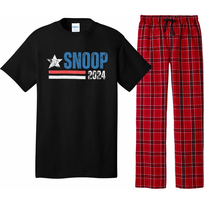 Retro Stripe Funny Snoop Vintage Election 2024 Pajama Set