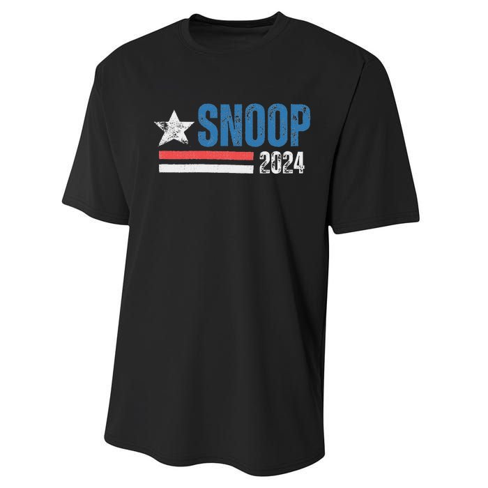 Retro Stripe Funny Snoop Vintage Election 2024 Performance Sprint T-Shirt