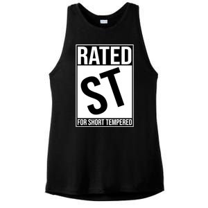 Rated ST For Short Tempered Funny Meme Ladies PosiCharge Tri-Blend Wicking Tank