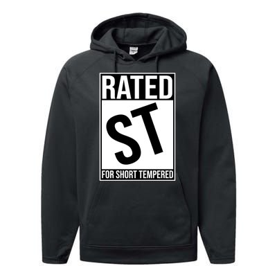 Rated ST For Short Tempered Funny Meme Performance Fleece Hoodie