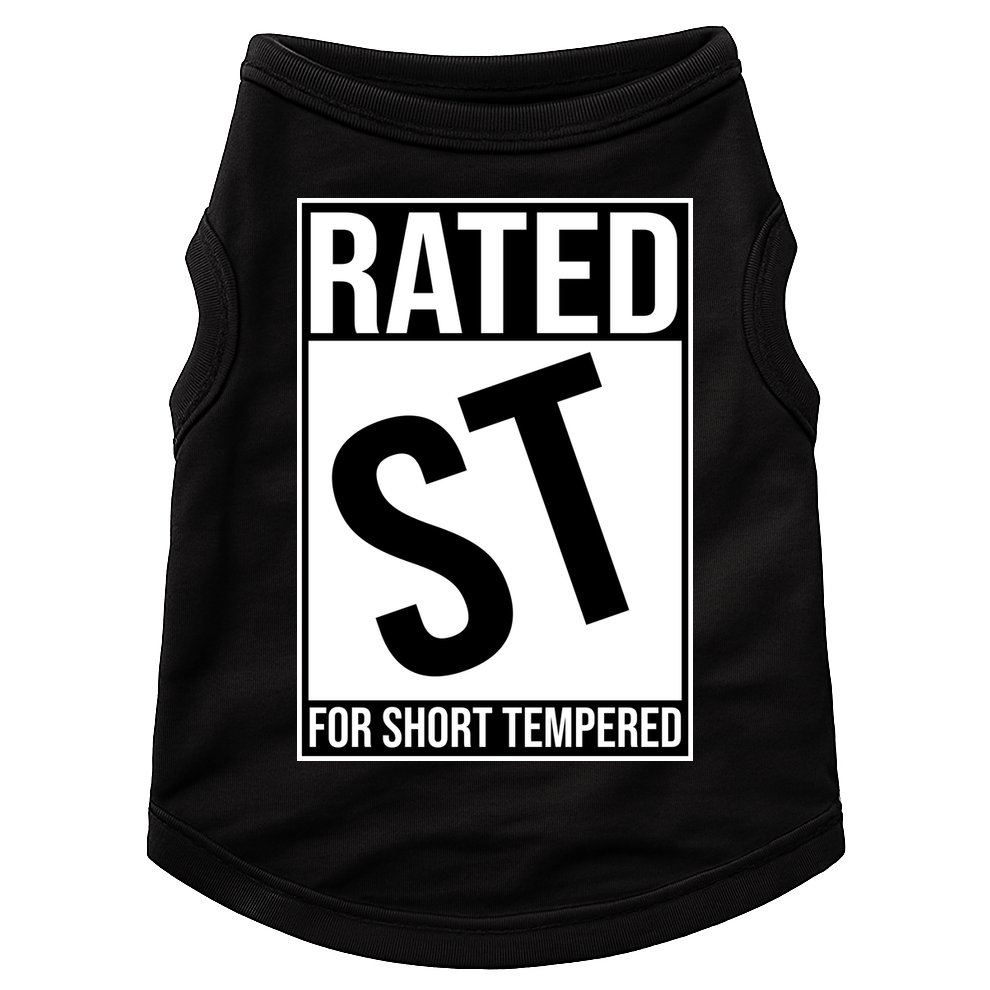 Rated ST For Short Tempered Funny Meme Doggie Tank