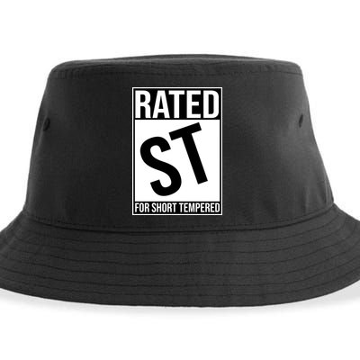 Rated ST For Short Tempered Funny Meme Sustainable Bucket Hat