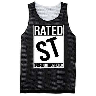 Rated ST For Short Tempered Funny Meme Mesh Reversible Basketball Jersey Tank