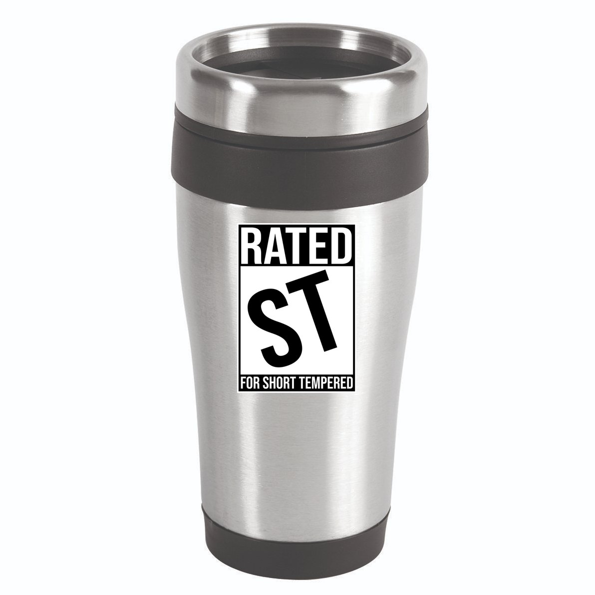 Rated ST For Short Tempered Funny Meme 16oz Travel Tumbler