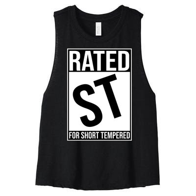 Rated ST For Short Tempered Funny Meme Women's Racerback Cropped Tank