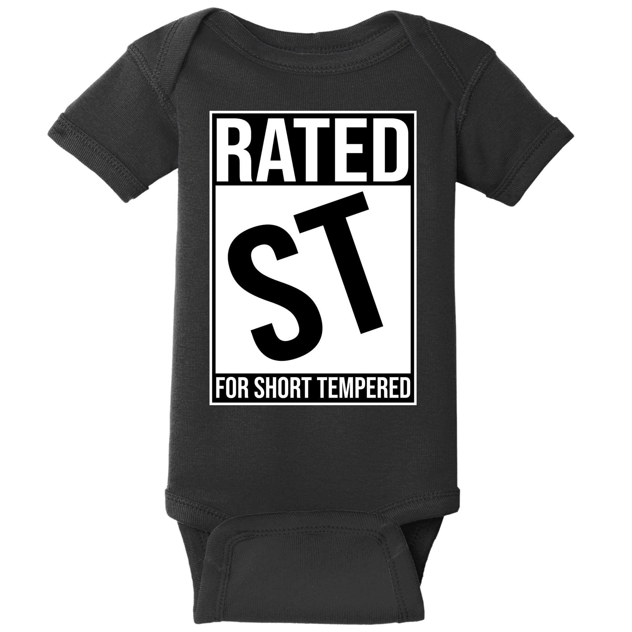 Rated ST For Short Tempered Funny Meme Baby Bodysuit