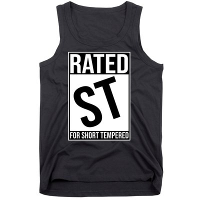 Rated ST For Short Tempered Funny Meme Tank Top