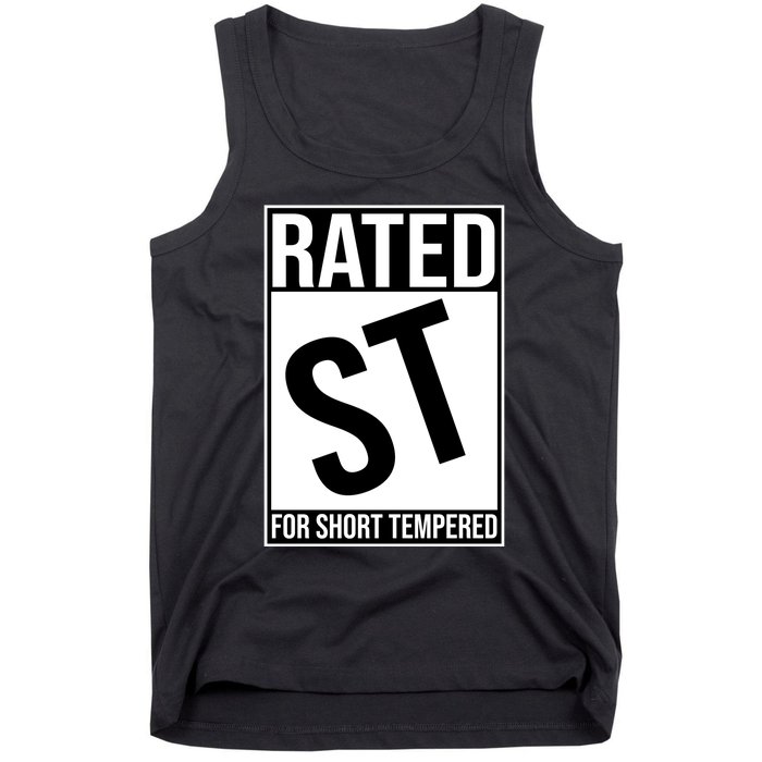 Rated ST For Short Tempered Funny Meme Tank Top