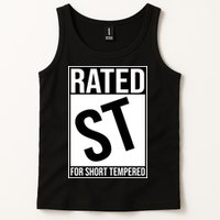 Rated ST For Short Tempered Funny Meme Tank Top