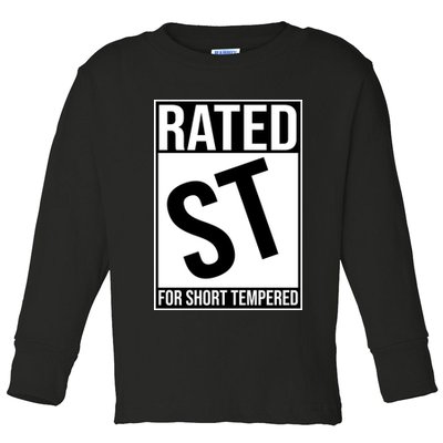 Rated ST For Short Tempered Funny Meme Toddler Long Sleeve Shirt