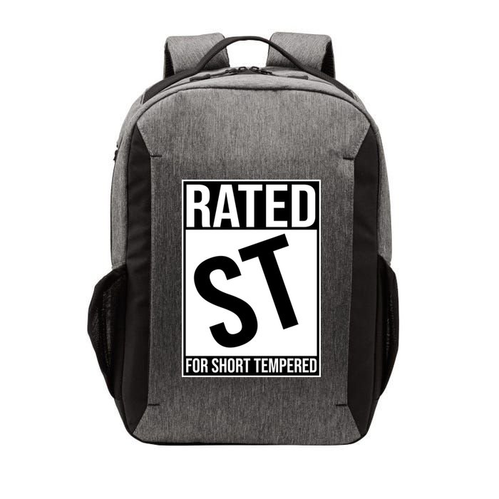 Rated ST For Short Tempered Funny Meme Vector Backpack