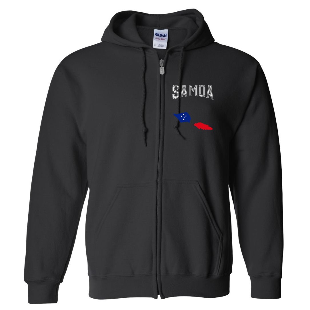 Retro Samoa Flag Vintage Throwback Sport Full Zip Hoodie