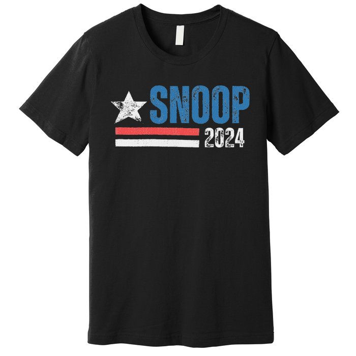 Retro Stripe Funny Snoop Vintage Election 2024 Premium T-Shirt