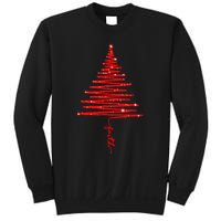 Red Sparkling Faith Christmas Tree Sweatshirt